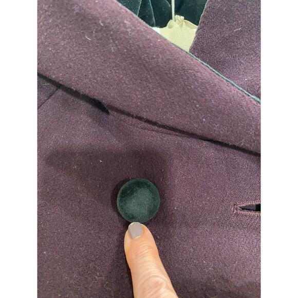 Herman Kay Women's Wool Blend Coat 8P Hooded Button Front Plum Purple - Picture 5 of 10